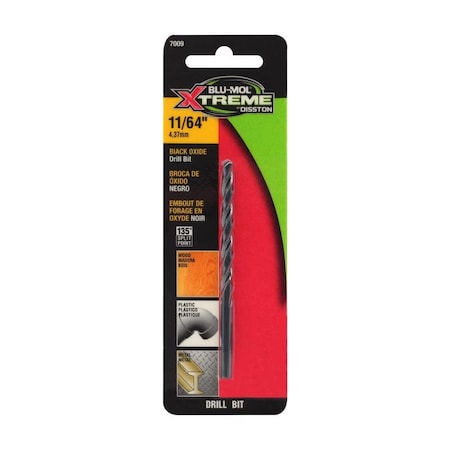 Blu-Mol Xtreme Blu-Mol Xtreme 11/64 in. High Speed Steel Drill Bit 1 pk E0217009